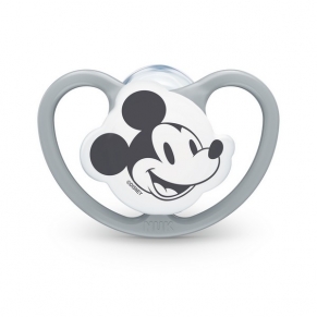 NUK - биберон залъгалка силикон 0-6 мес. 1бр Space Mickey+ box